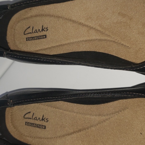 Clarks Bendables Womens Size 6 1/2 almost flats Black Leather Closed Toe - Picture 8 of 8